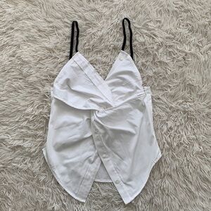 Alexander Wang twist front white poplin cami top sz 2